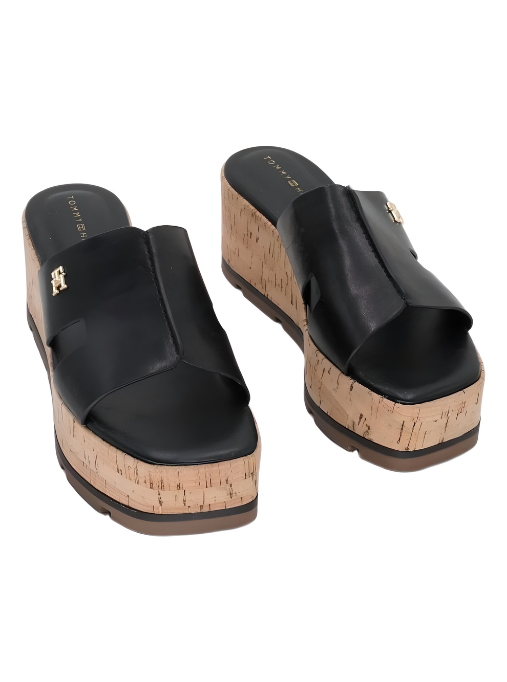 Tommy Hilfiger Heliena Black 2.5" Platform Slide Sandals Size 8.5M
